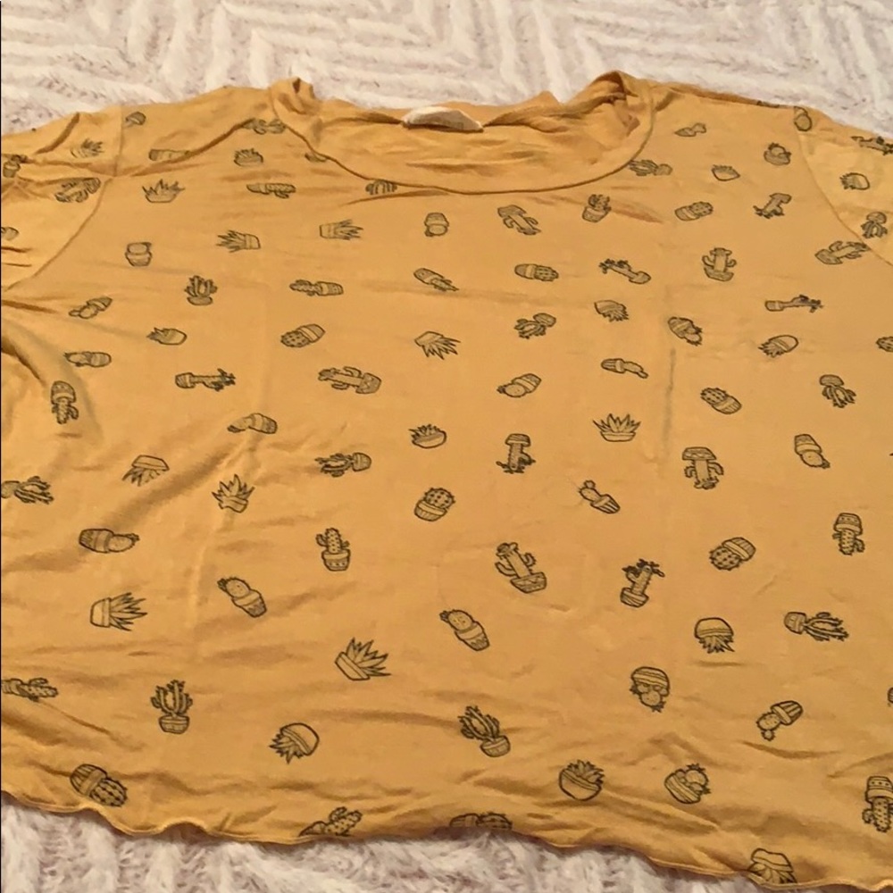 Yellow Succulent Crop Top